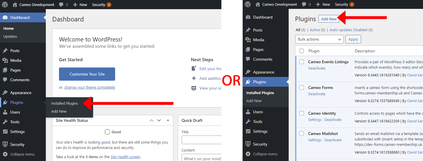 Installing Cameo's WordPress plugins into your website : Cameo ...